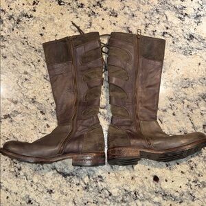 Lace-Up Brown Leather Boots